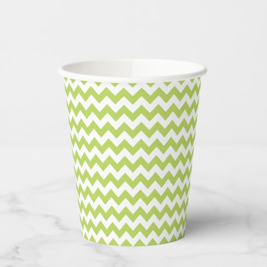 Groene zigzag, Groene Chevron, Geometrisch Patroon Papieren Bekers (Links)