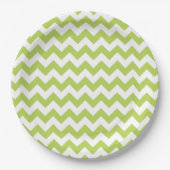 Groene zigzag, Groene Chevron, Geometrisch Patroon Papieren Bordje (Voorkant)