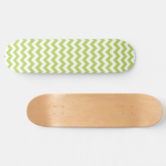 Groene zigzag, Groene Chevron, Geometrisch Patroon Persoonlijk Skateboard (Horizontaal)
