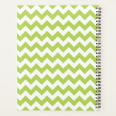 Groene zigzag, Groene Chevron, Geometrisch Patroon Planner (Achterkant)