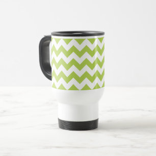 Groene zigzag, Groene Chevron, Geometrisch Patroon Reisbeker