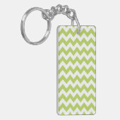 Groene zigzag, Groene Chevron, Geometrisch Patroon Sleutelhanger (Voorkant Links)