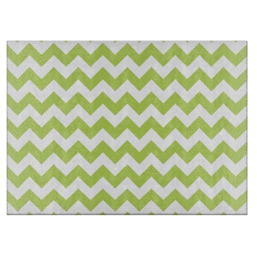 Groene zigzag, Groene Chevron, Geometrisch Patroon Snijplank (Voorkant)