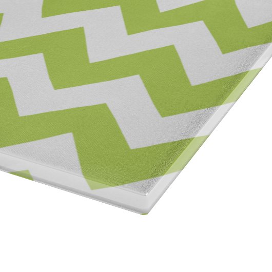 Groene zigzag, Groene Chevron, Geometrisch Patroon Snijplank (Hoek)