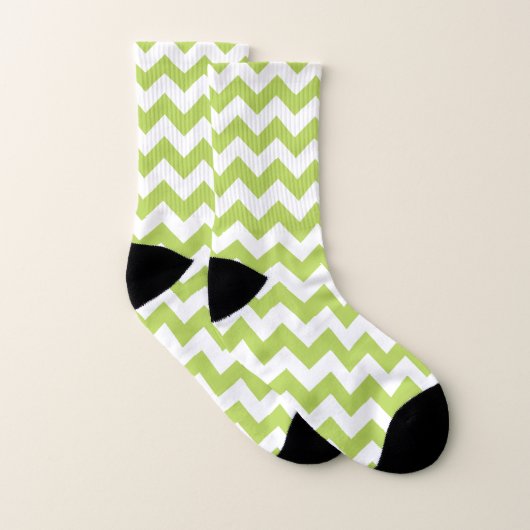 Groene zigzag, Groene Chevron, Geometrisch Patroon Sokken (Paar)