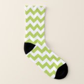 Groene zigzag, Groene Chevron, Geometrisch Patroon Sokken (Links binnenkant)
