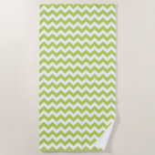 Groene zigzag, Groene Chevron, Geometrisch Patroon Strandlaken (Voorkant)