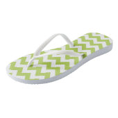 Groene zigzag, Groene Chevron, Geometrisch Patroon Teenslippers (Schuin)