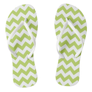 Groene zigzag, Groene Chevron, Geometrisch Patroon Teenslippers
