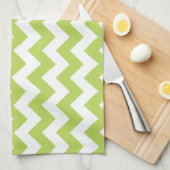 Groene zigzag, Groene Chevron, Geometrisch Patroon Theedoek (Quarter Fold)