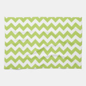 Groene zigzag, Groene Chevron, Geometrisch Patroon Theedoek (Horizontaal)