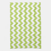 Groene zigzag, Groene Chevron, Geometrisch Patroon Theedoek (Verticaal)