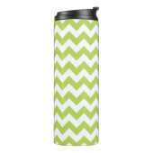 Groene zigzag, Groene Chevron, Geometrisch Patroon Thermosbeker (Gedraaid links)