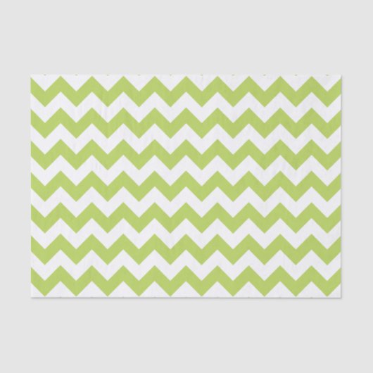 Groene zigzag, Groene Chevron, Geometrisch Patroon Tissuepapier (Voorkant)