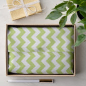 Groene zigzag, Groene Chevron, Geometrisch Patroon Tissuepapier (Geschenk)
