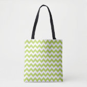 Groene zigzag, Groene Chevron, Geometrisch Patroon Tote Bag (Voorkant)