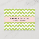 Groene zigzag, Groene Chevron, Geometrisch Patroon Visitekaartje (Voorkant)