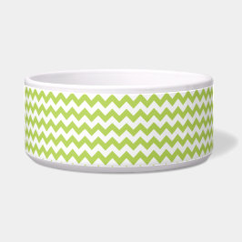 Groene zigzag, Groene Chevron, Geometrisch Patroon Voerbakje