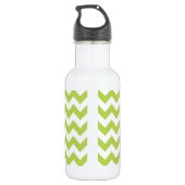 Groene Zigzag, Groene Chevron, Geometrisch Patroon Waterfles (Achterkant)