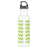 Groene zigzag, Groene Chevron, Geometrisch Patroon Waterfles (Achterkant)