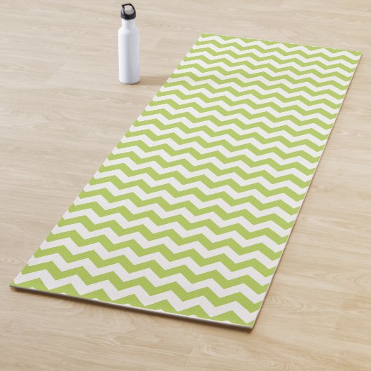 Groene zigzag, Groene Chevron, Geometrisch Patroon Yogamat (In situ)