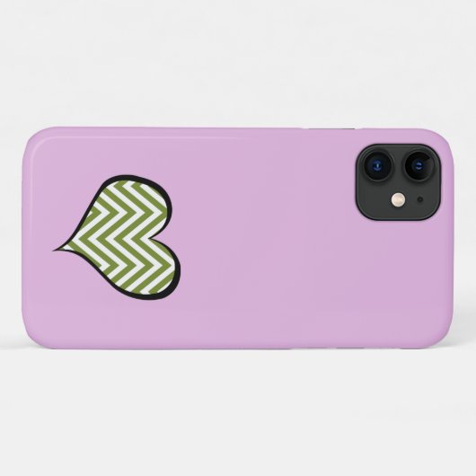 Groene zigzag, Groene Chevron, Golfpatroon, Hart Case-Mate iPhone Case (Achterkant (horizontaal))