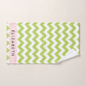 Groene zigzag, Groene Chevron, Jouw naam Bad Handdoek (Handdoek)