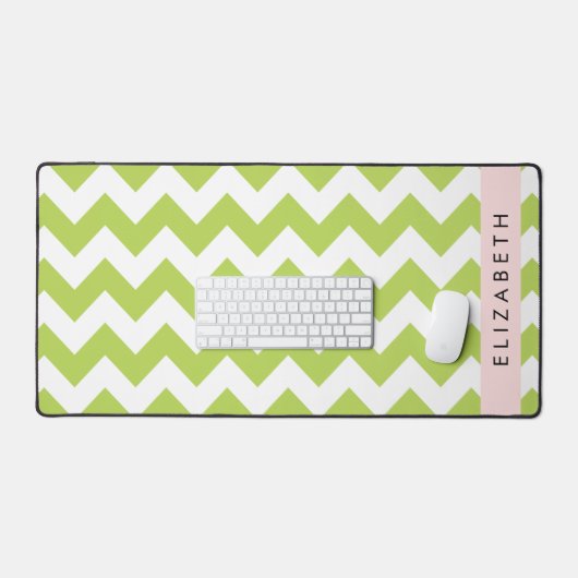 Groene zigzag, Groene Chevron, Jouw naam Bureaumat (Keyboard & Muis)