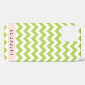 Groene zigzag, Groene Chevron, Jouw naam Case-Mate iPhone Case (Achterkant (horizontaal))