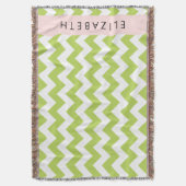 Groene zigzag, Groene Chevron, Jouw naam Deken (Voorkant Verticaal)