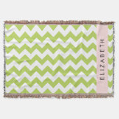 Groene zigzag, Groene Chevron, Jouw naam Deken (Voorkant)