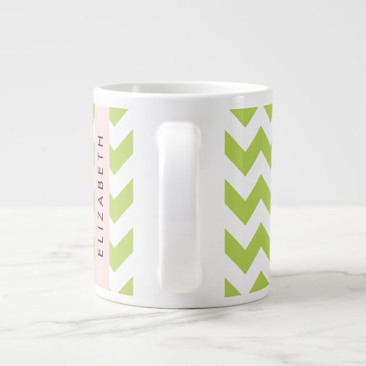 Groene zigzag, Groene Chevron, Jouw naam Grote Koffiekop (Achterkant)