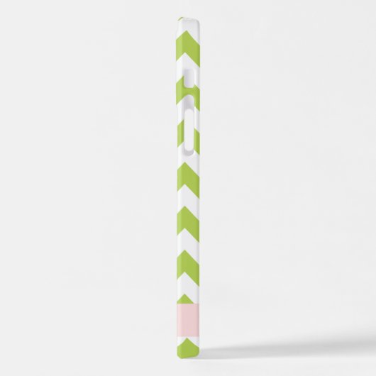 Groene zigzag, Groene Chevron, Jouw naam iPhone Hoesje (Linkerkant)