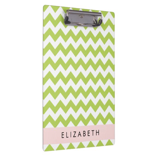 Groene zigzag, Groene Chevron, Jouw naam Klembord (Rechts)