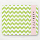 Groene zigzag, Groene Chevron, Jouw naam Muismat (Voorkant)