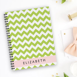 Groene zigzag, Groene Chevron, Jouw naam Notitieboek