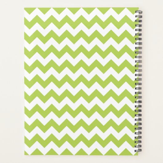 Groene zigzag, Groene Chevron, Jouw naam Planner (Achterkant)