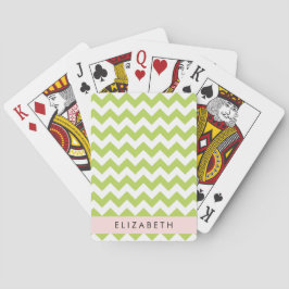 Groene zigzag, Groene Chevron, Jouw naam Pokerkaarten