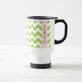 Groene zigzag, Groene Chevron, Jouw naam Reisbeker