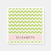 Groene zigzag, Groene Chevron, Jouw naam Servet (Voorkant)