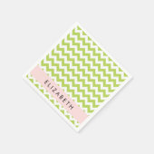 Groene zigzag, Groene Chevron, Jouw naam Servet (Hoek)