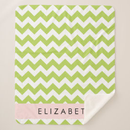 Groene zigzag, Groene Chevron, Jouw naam Sherpa Deken