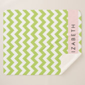 Groene zigzag, Groene Chevron, Jouw naam Sherpa Deken (Voorkant (horizontaal))