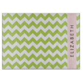 Groene zigzag, Groene Chevron, Jouw naam Snijplank (Voorkant)