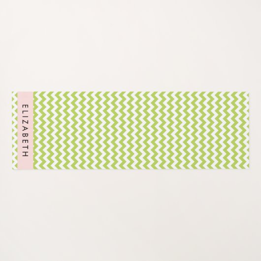 Groene zigzag, Groene Chevron, Jouw naam Yogamat (Achterkant (horizontaal))