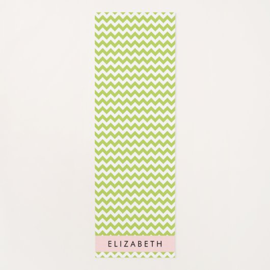Groene zigzag, Groene Chevron, Jouw naam Yogamat (Voorkant)