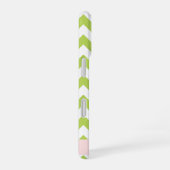 Groene Zigzag, Groene Chevron, Uw Naam iPhone 16 Hoesje (Rechterkant)