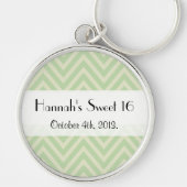 Groene zigzag, Groene Chevron, Zoet 16 Sleutelhanger (Voorkant)