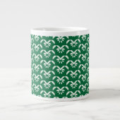 Groene zigzag grote koffiekop (Voorkant)
