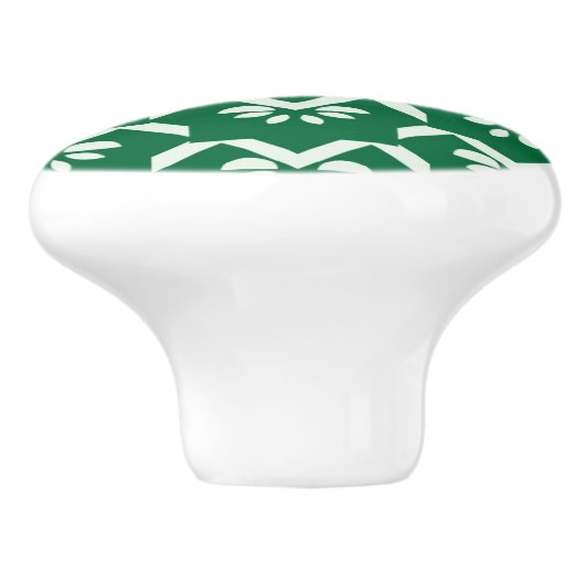 Groene zigzag keramische knop (Zijkant)